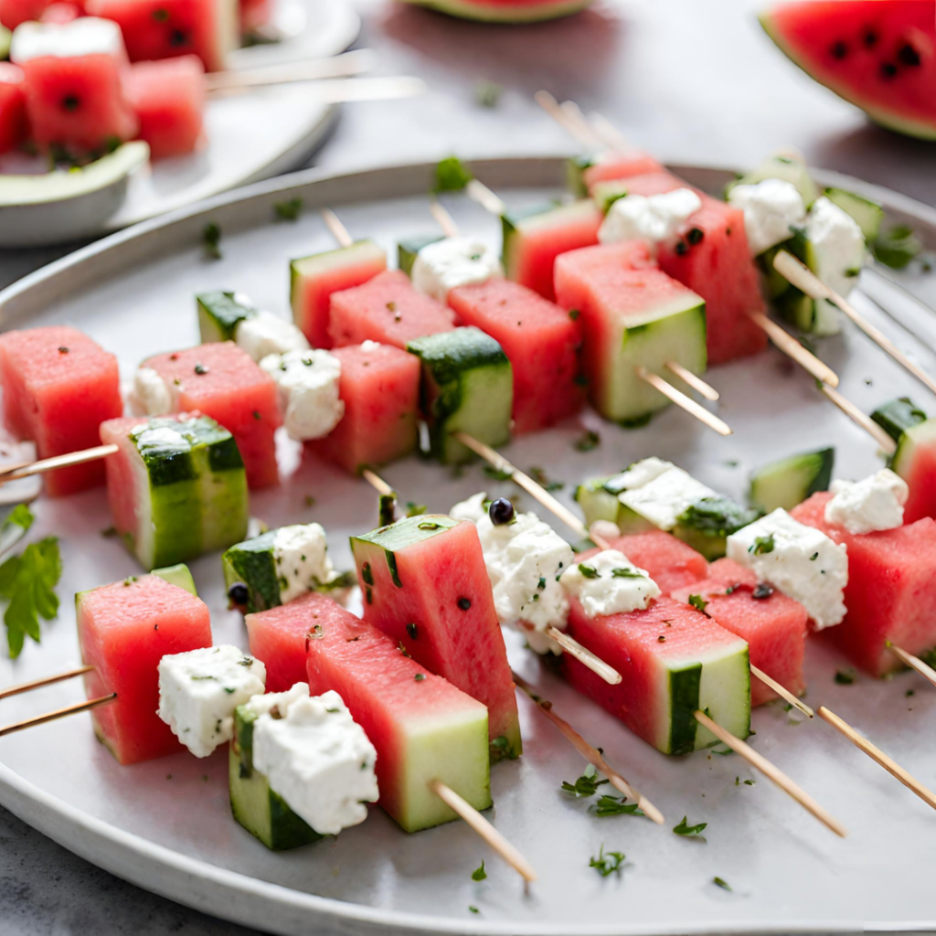 new years eve healthy snacks - Watermelon Feta Skewers