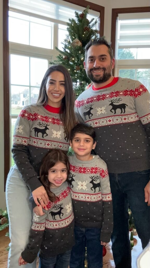 Family enjoying a balanced healthy meal during the holidays