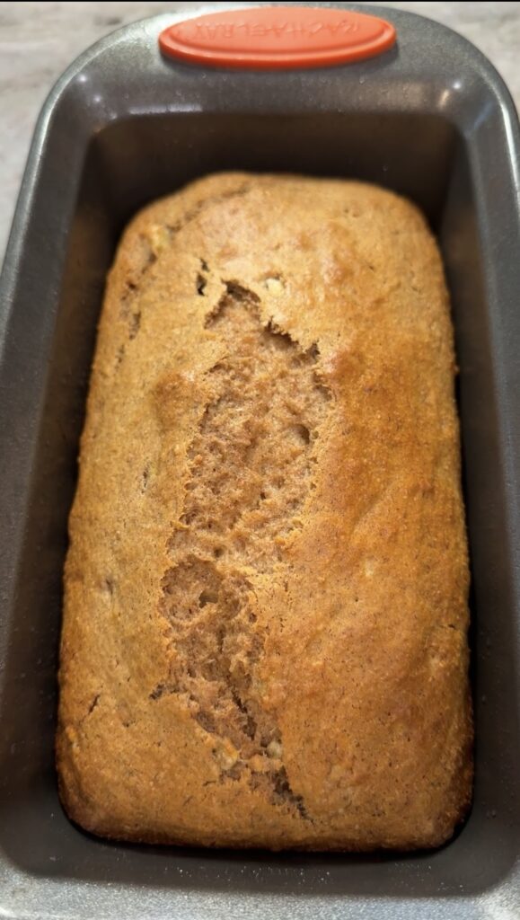 Healthy whole wheat banana bread made with honey and no added sugar