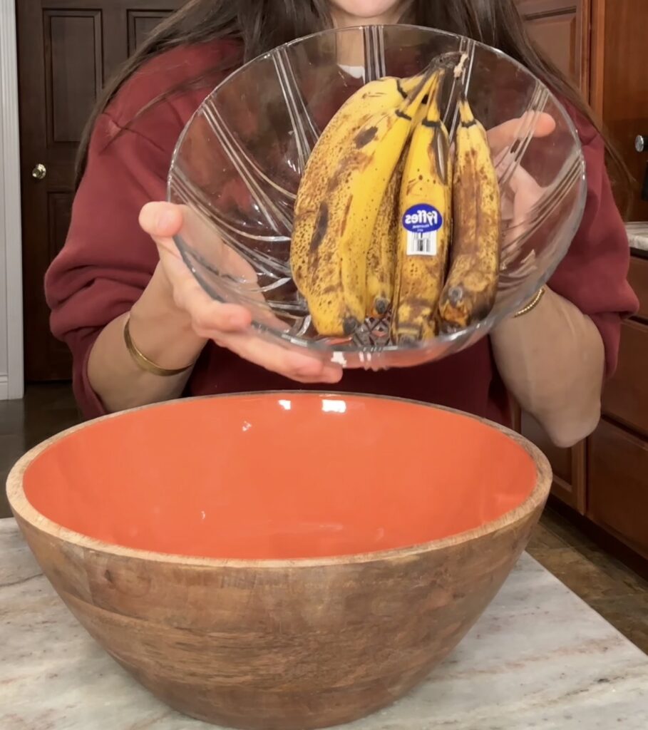 Overripe bananas ready to be used for healthy banana bread